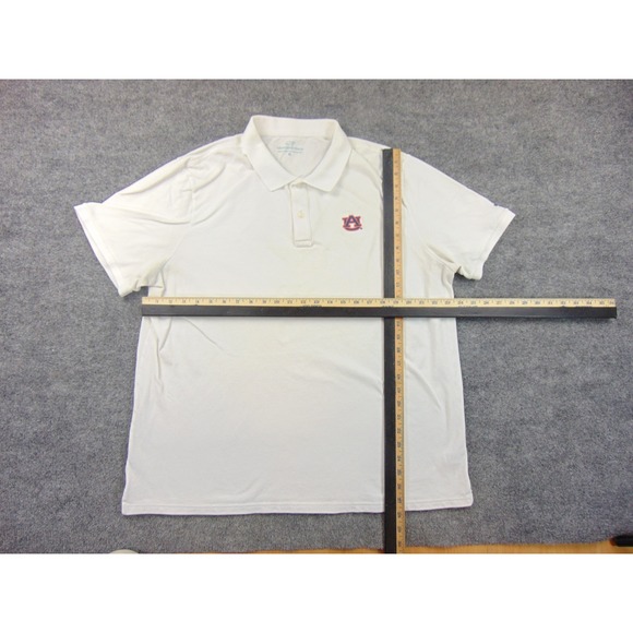 Auburn Tigers Polo Mens XL White Solid Vineyard Vines SEC Gameday Golf Shirt - Picture 4 of 9